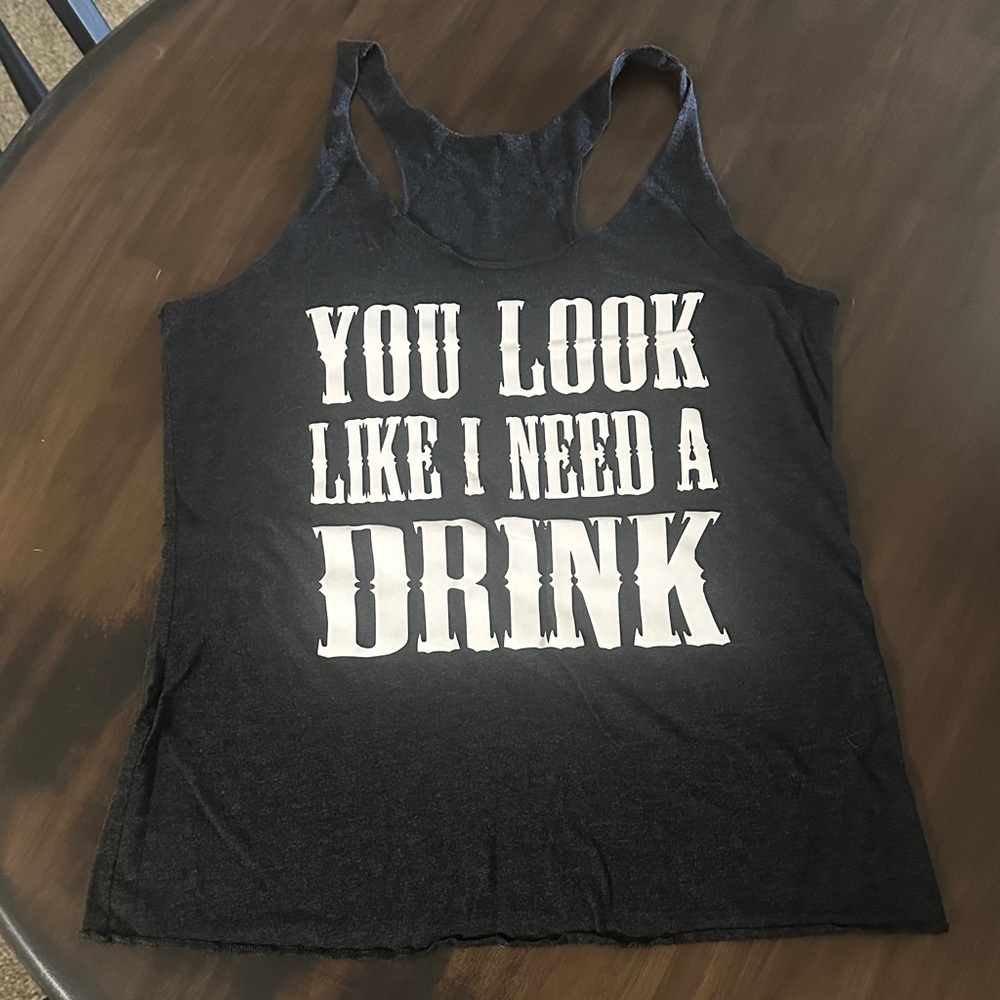 Black Graphic Tank Top